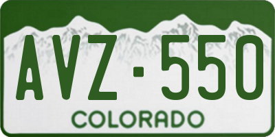 CO license plate AVZ550