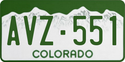 CO license plate AVZ551