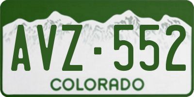 CO license plate AVZ552