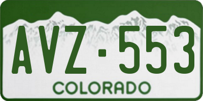 CO license plate AVZ553