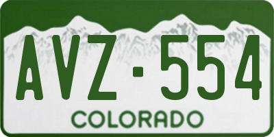 CO license plate AVZ554
