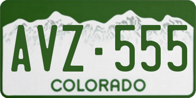 CO license plate AVZ555