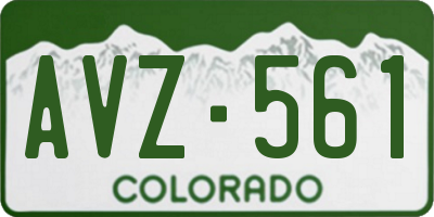 CO license plate AVZ561