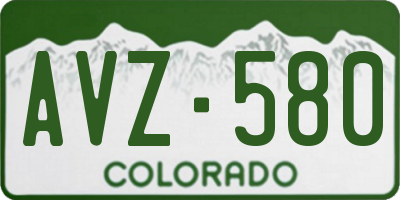 CO license plate AVZ580