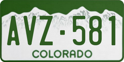 CO license plate AVZ581