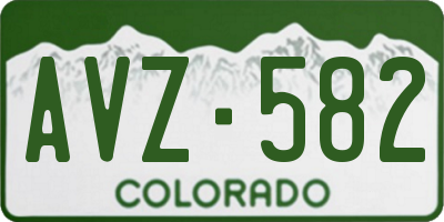CO license plate AVZ582