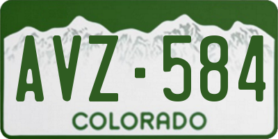 CO license plate AVZ584