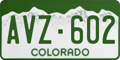 CO license plate AVZ602
