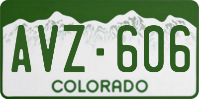 CO license plate AVZ606