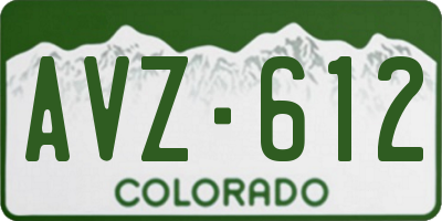CO license plate AVZ612