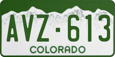 CO license plate AVZ613