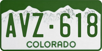 CO license plate AVZ618