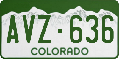 CO license plate AVZ636