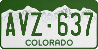 CO license plate AVZ637