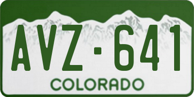 CO license plate AVZ641