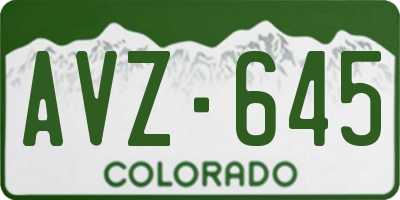 CO license plate AVZ645