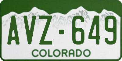 CO license plate AVZ649