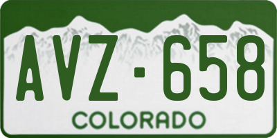 CO license plate AVZ658