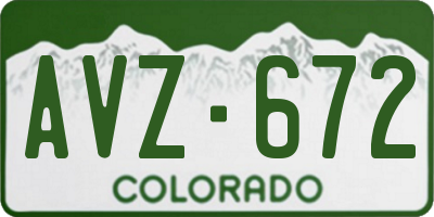 CO license plate AVZ672