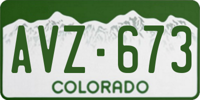 CO license plate AVZ673