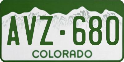 CO license plate AVZ680