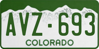 CO license plate AVZ693