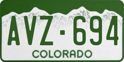 CO license plate AVZ694