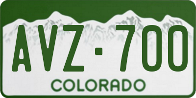 CO license plate AVZ700