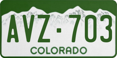 CO license plate AVZ703