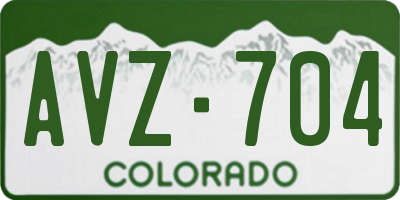 CO license plate AVZ704