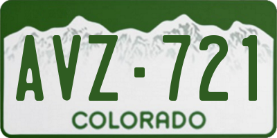 CO license plate AVZ721