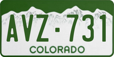 CO license plate AVZ731