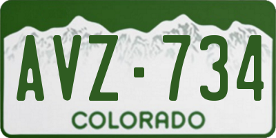 CO license plate AVZ734