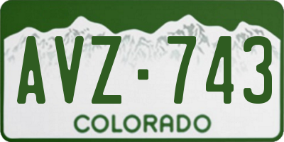 CO license plate AVZ743