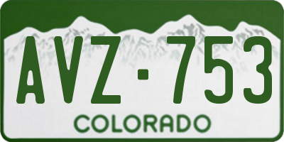 CO license plate AVZ753