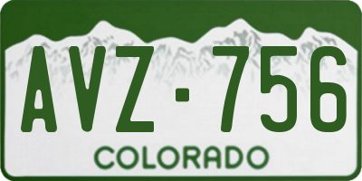 CO license plate AVZ756
