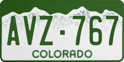 CO license plate AVZ767