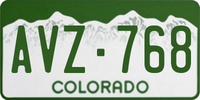 CO license plate AVZ768
