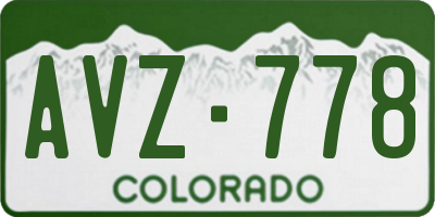 CO license plate AVZ778
