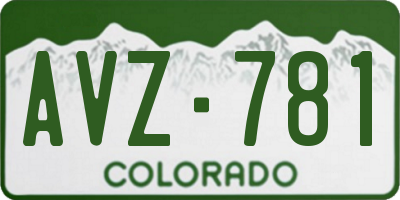 CO license plate AVZ781