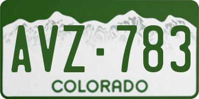 CO license plate AVZ783