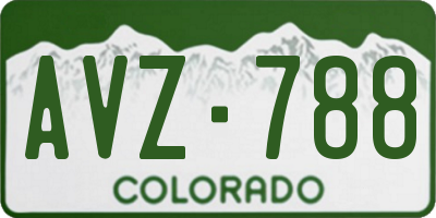 CO license plate AVZ788