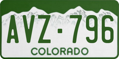 CO license plate AVZ796