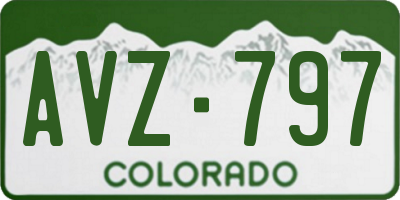 CO license plate AVZ797