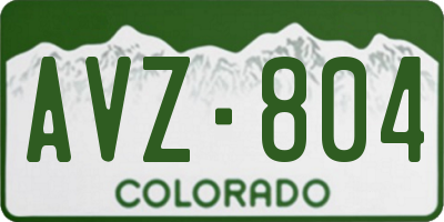 CO license plate AVZ804