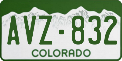 CO license plate AVZ832