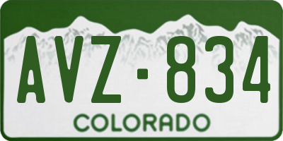 CO license plate AVZ834