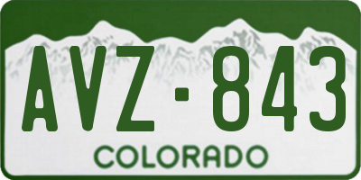 CO license plate AVZ843