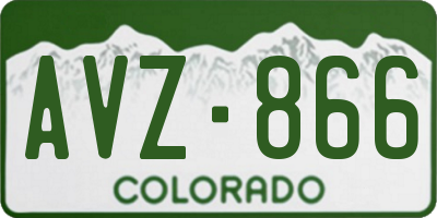 CO license plate AVZ866