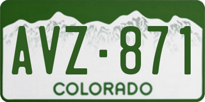 CO license plate AVZ871